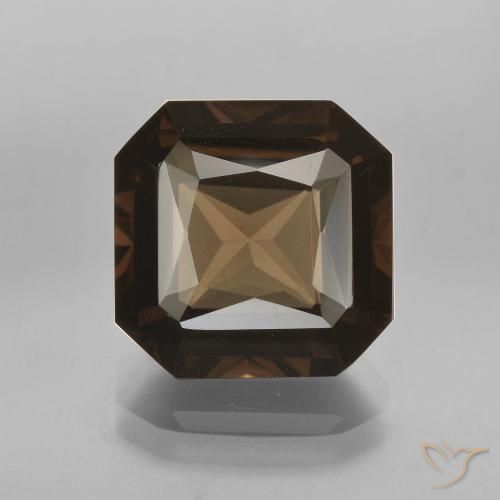 7.08ct Natural Dark Brown Smoky Quartz, Emerald Cut, VVS