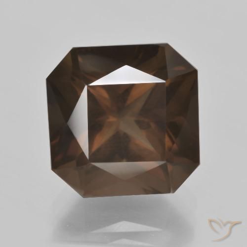 7.50ct Natural Medium Brown Smoky Quartz, Emerald Cut, VS
