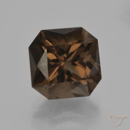 5.46ct Natural Umber Brown Smoky Quartz, Emerald Cut, VVS-VS