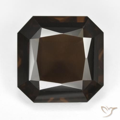 11.86ct Natural Dark Brown Smoky Quartz, Emerald Cut, VVS