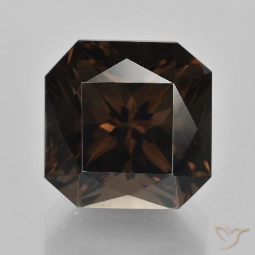 12.53ct Natural Chocolate Brown Smoky Quartz, Emerald Cut, VVS