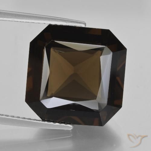 13.20ct Natural Umber Brown Smoky Quartz, Emerald Cut, VVS