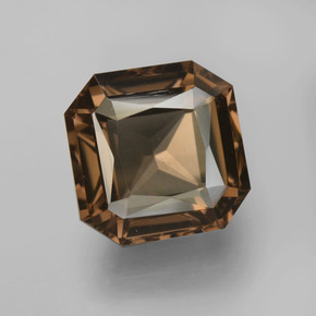 Umber Brown Rauchquarz Edelstein - 7.2ct Oktagon Scheren Schliff (ID: 408277)