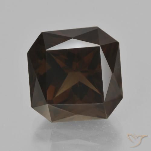 8.35ct Natural Deep Chocolate Brown Smoky Quartz, Emerald Cut, VVS