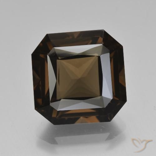 8.61ct Natural Umber Brown Smoky Quartz, Emerald Cut, VVS