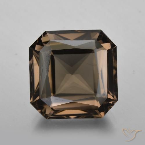 9.83ct Natural Chocolate Brown Smoky Quartz, Emerald Cut, VVS-VS