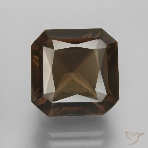 9.55ct Natural Medium Brown Smoky Quartz, Emerald Cut, VVS