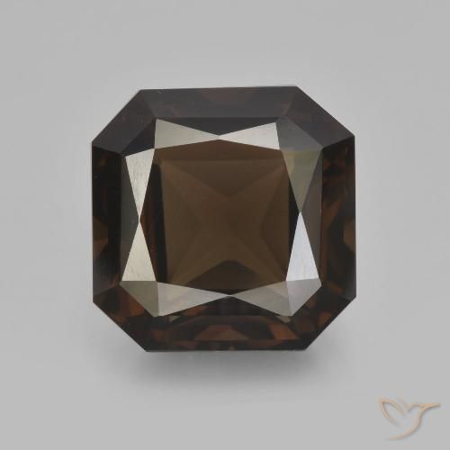 9.40ct Natural Dark Brown Smoky Quartz, Emerald Cut, VVS