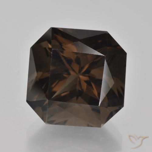 9.24ct Natural Umber Brown Smoky Quartz, Emerald Cut, VVS