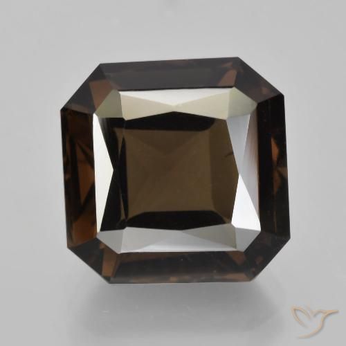 9.19ct Natural Dark Blue Smoky Quartz, Emerald Cut, VVS-VS