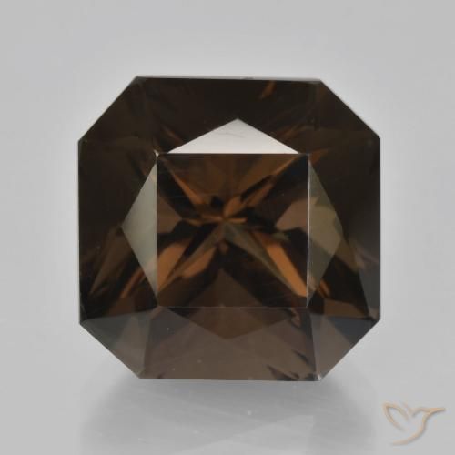10.05ct Natural Umber Brown Smoky Quartz, Emerald Cut, VVS