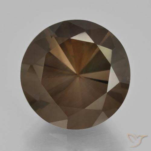 9.79ct Natural Hickory Brown Smoky Quartz, Round, VVS
