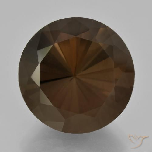10.43ct Natural Deep Brown Smoky Quartz, Round, VVS