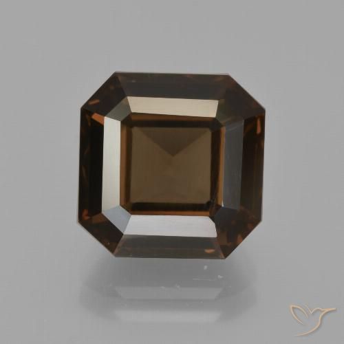 5.10ct Natural Hickory Brown Smoky Quartz, Emerald Cut, VS