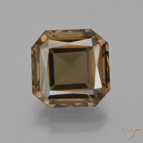7.15ct Natural Medium-Dark Brown Smoky Quartz, Emerald Cut, VVS-VS