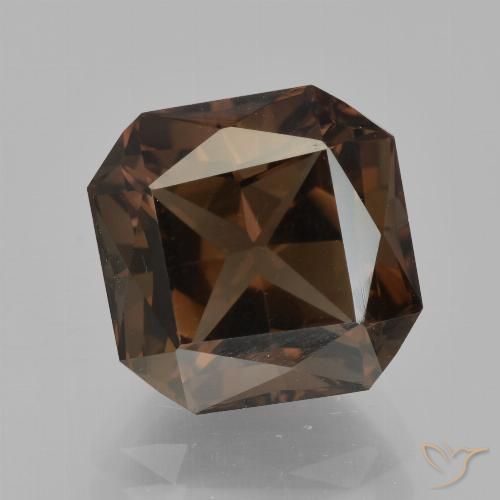 5.51ct Natural Reddish Brown Smoky Quartz, Emerald Cut, VVS-VS