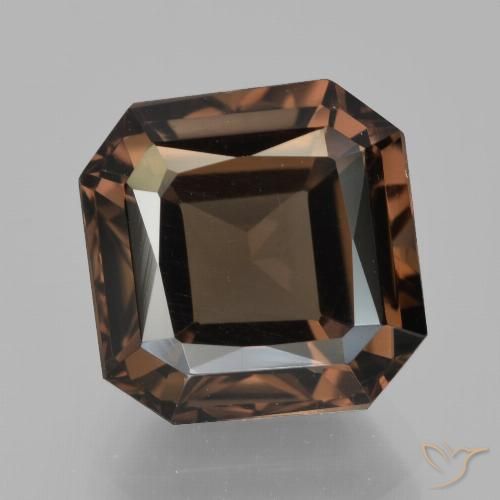 11.3 x 11.1mm Octagon / Scissor Cut Brown Smoky Quartz from Brazil, Weight of 6.42ct, Natural untreated gemstone in VVS-VS Clarity, 1pc Smoky Quartz - the Color is Reddish Brown, Mohs Hardness of 7 suitable for daily wear jewelry, Photo A
