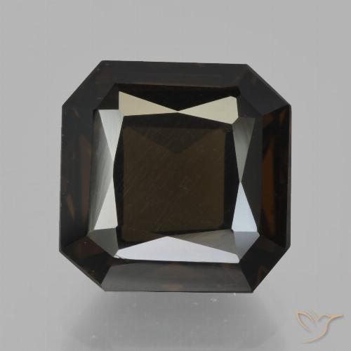 11.2 x 11.2mm Octagon / Emerald Cut Brown Smoky Quartz from Brazil, Weight of 6.26ct, Natural untreated Gemstone in VS Clarity, 1pc Octagon / Scissor Cut Smoky Quartz - Color: Chocolate Brown, Mohs Hardness of 7 suitable for daily wear jewelry, Photo A