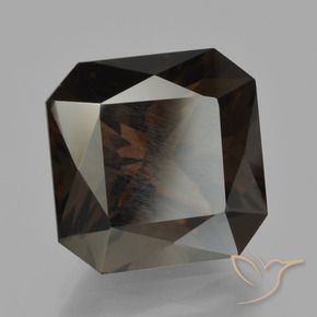 12.34 ct Brown Smoky Quartz Stone, Natural Smoky Quartz in Octagon / Scissor Cut Shape for Sale