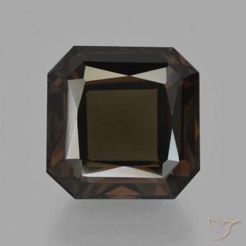 9.35ct Natural Dark Blue Smoky Quartz, Emerald Cut, VVS-VS