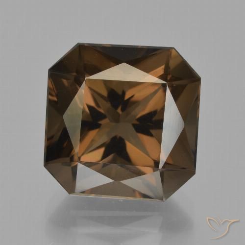 10.48ct Natural Brown Smoky Quartz, Emerald Cut, VVS-VS
