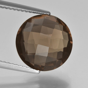 5.2ct Round Checkerboard (double sided) Brown Smoky Quartz Gem for sale 5.2ct Round Checkerboard (double sided) Brown Smoky Quartz Gem (ID: 416678)