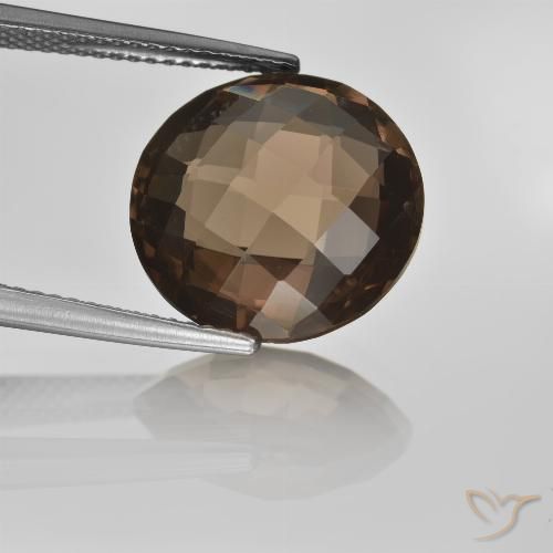 14,1 mm 毫米巴西圆形棕色烟晶,重 8,12 克拉,天然宝石,vvs 净度,1 烟晶 - 颜色为棕褐色,莫氏硬度为 7 适合日常佩戴饰品, Photo A
