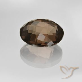 8.12 ct Brown Smoky Quartz Stone, Natural Smoky Quartz in Round Checkerboard (double sided) Shape for Sale