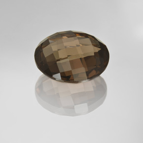 8.37 ct Brown Smoky Quartz Stone, Natural Smoky Quartz in Round Checkerboard (double sided) Shape for Sale
