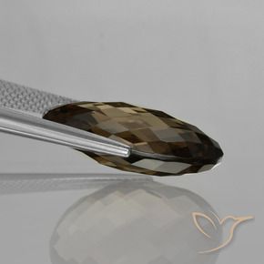 Smoky Quartz Gemstone in 20 x 15 mm (calibrated) Size for Sale, Smoky Quartz Stone in Dark Brown Color
