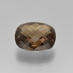 13.13 ct Brown Smoky Quartz Stone, Natural Smoky Quartz in Cushion Checkerboard (double sided) Shape for Sale