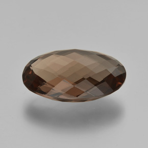 13.23 ct Brown Smoky Quartz Stone, Natural Smoky Quartz in Oval Checkerboard (double sided) Shape for Sale