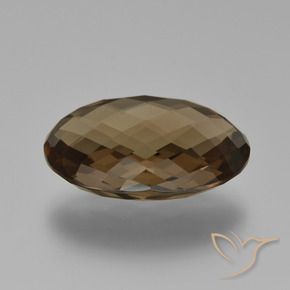 14.03 ct Brown Smoky Quartz Stone, Natural Smoky Quartz in Oval Checkerboard (double sided) Shape for Sale