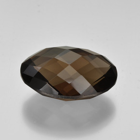 15.62 ct Brown Smoky Quartz Stone, Natural Smoky Quartz in Oval Checkerboard (double sided) Shape for Sale