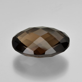 16.26 ct Brown Smoky Quartz Stone, Natural Smoky Quartz in Oval Checkerboard (double sided) Shape for Sale