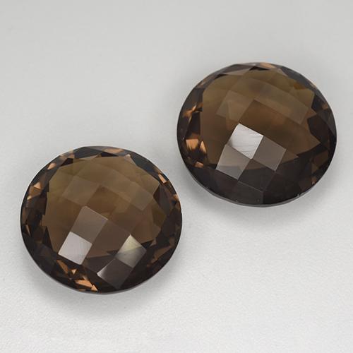 8.3ct Round Checkerboard (double sided) Brown Smoky Quartz Gem for sale 8.3ct Round Checkerboard (double sided) Brown Smoky Quartz Gem (ID: 417053)