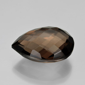 8.08 ct Brown Smoky Quartz Stone, Natural Smoky Quartz in Pear Double-Sided Checkerboard Shape for Sale