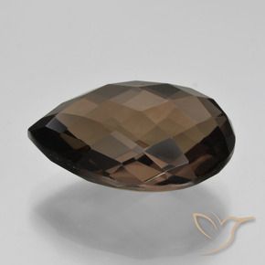 8.17 ct Brown Smoky Quartz Stone, Natural Smoky Quartz in Pear Double-Sided Checkerboard Shape for Sale