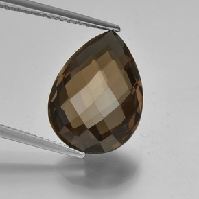 7.8ct Pear Double-Sided Checkerboard Brown Smoky Quartz for sale thumb image of 7.8ct Pear Double-Sided Checkerboard Brown Smoky Quartz (ID: 417156)