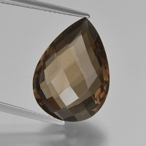 9.5ct Pear Double-Sided Checkerboard Brown Smoky Quartz Gem for sale 9.5ct Pear Double-Sided Checkerboard Brown Smoky Quartz Gem (ID: 417158)