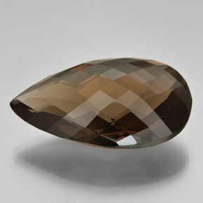 50.44 ct Brown Smoky Quartz Stone, Natural Smoky Quartz in Pear Double-Sided Checkerboard Shape for Sale