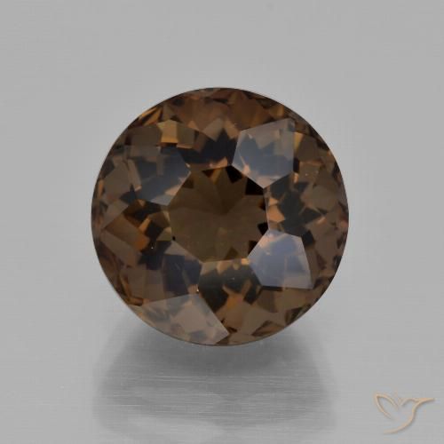 6.10ct Natural Umber Brown Smoky Quartz, Round, VS