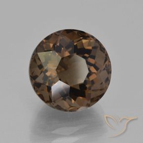 6.10 ct Brown Smoky Quartz Stone, Natural Smoky Quartz in Round Petal Cut Shape for Sale