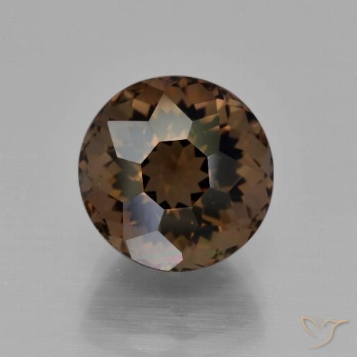 5.23ct Natural Hickory Brown Smoky Quartz, Round, VVS-VS