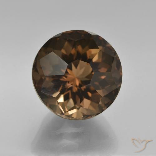 Quarzo fumé taglio petalo rotondo da 7,66 ct, 12 mm dal Brasile, Photo A