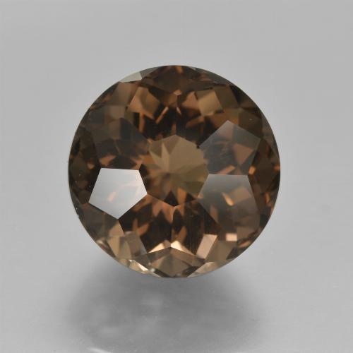 Hickory Brown Rauchquarz Edelstein - 8.8ct Rund Blütenschliff (ID: 417764)