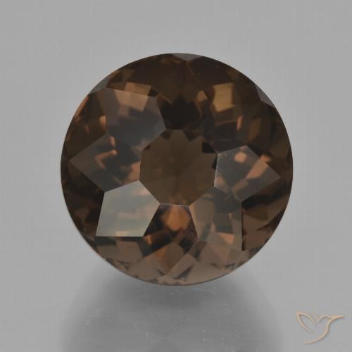 10.75ct Natural Hickory Brown Smoky Quartz, Round, VVS-VS