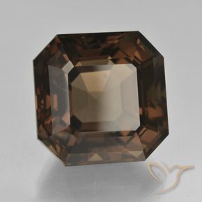 12.31 ct Brown Smoky Quartz Stone, Natural Smoky Quartz in Asscher Cut Shape for Sale