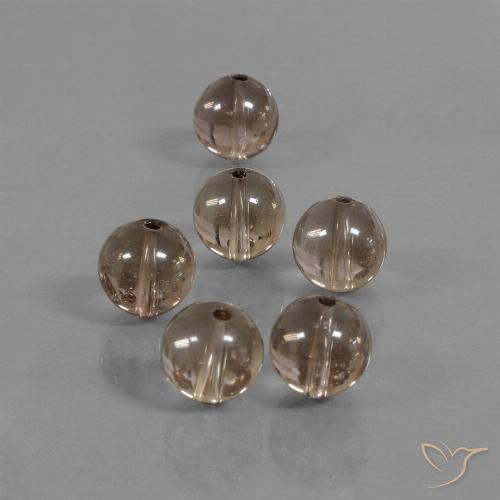 43.78 ct Drilled Sphere Smoky Quartz, 9.9 mm From Brazil, Photo A
