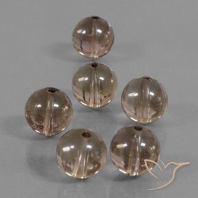 43.78 ctw Brown Smoky Quartz Stones, Natural Smoky Quartz in Drilled Sphere Shape for Sale